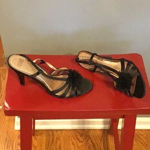 Black strappy dress heels